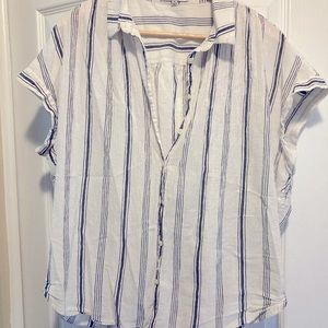 Madewell XL Striped Button Down Blouse